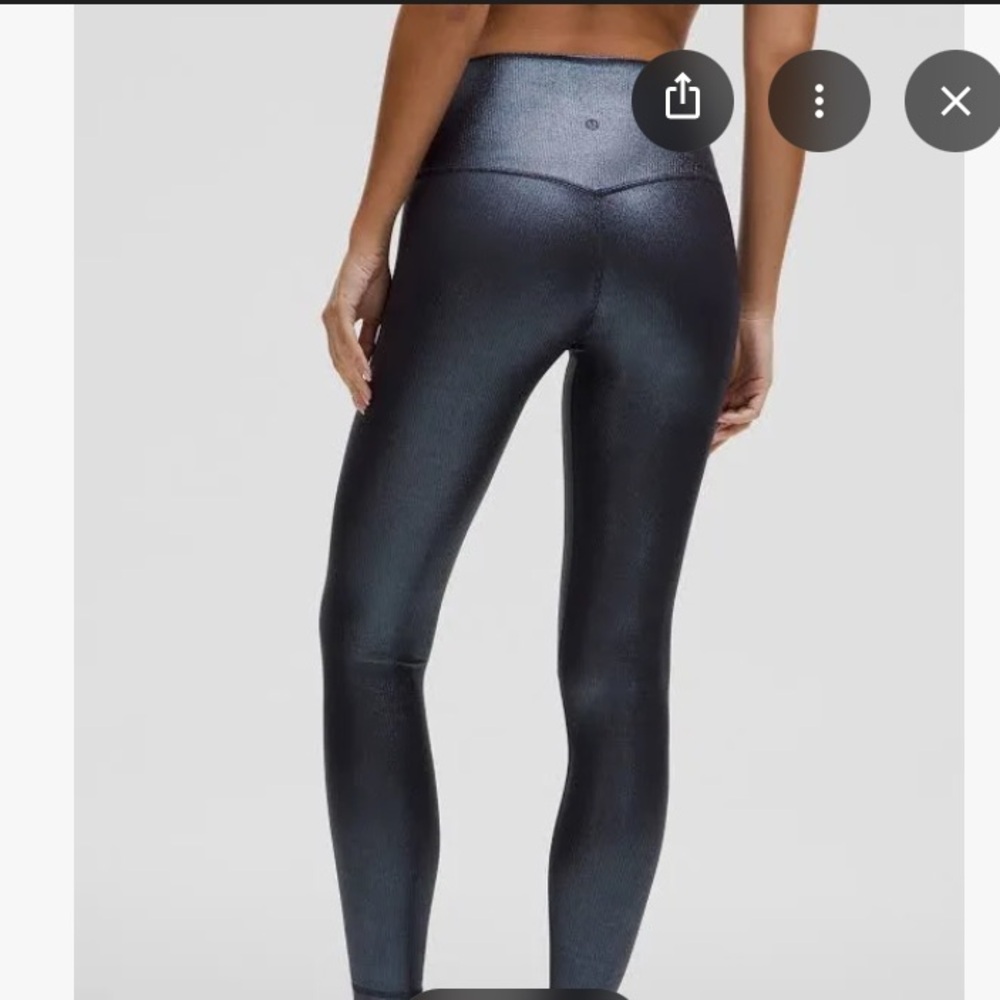 lululemon Align High-Rise Ribbed Pant 28" Shine - Size 10 - Blue metallic